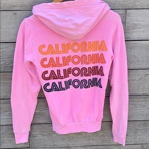 Aviator nation bright pink zipper sweatshirt